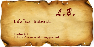 Lősz Babett névjegykártya